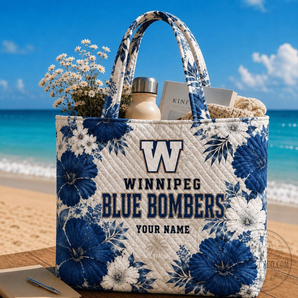 Winnipeg Blue Bombers CFL NEW FLOWERS QUILTED TOTE BAG CUSTOM NAME GIF 1 Winnipeg Blue Bombers CFL NEW FLOWERS QUILTED TOTE BAG CUSTOM NAME GIF