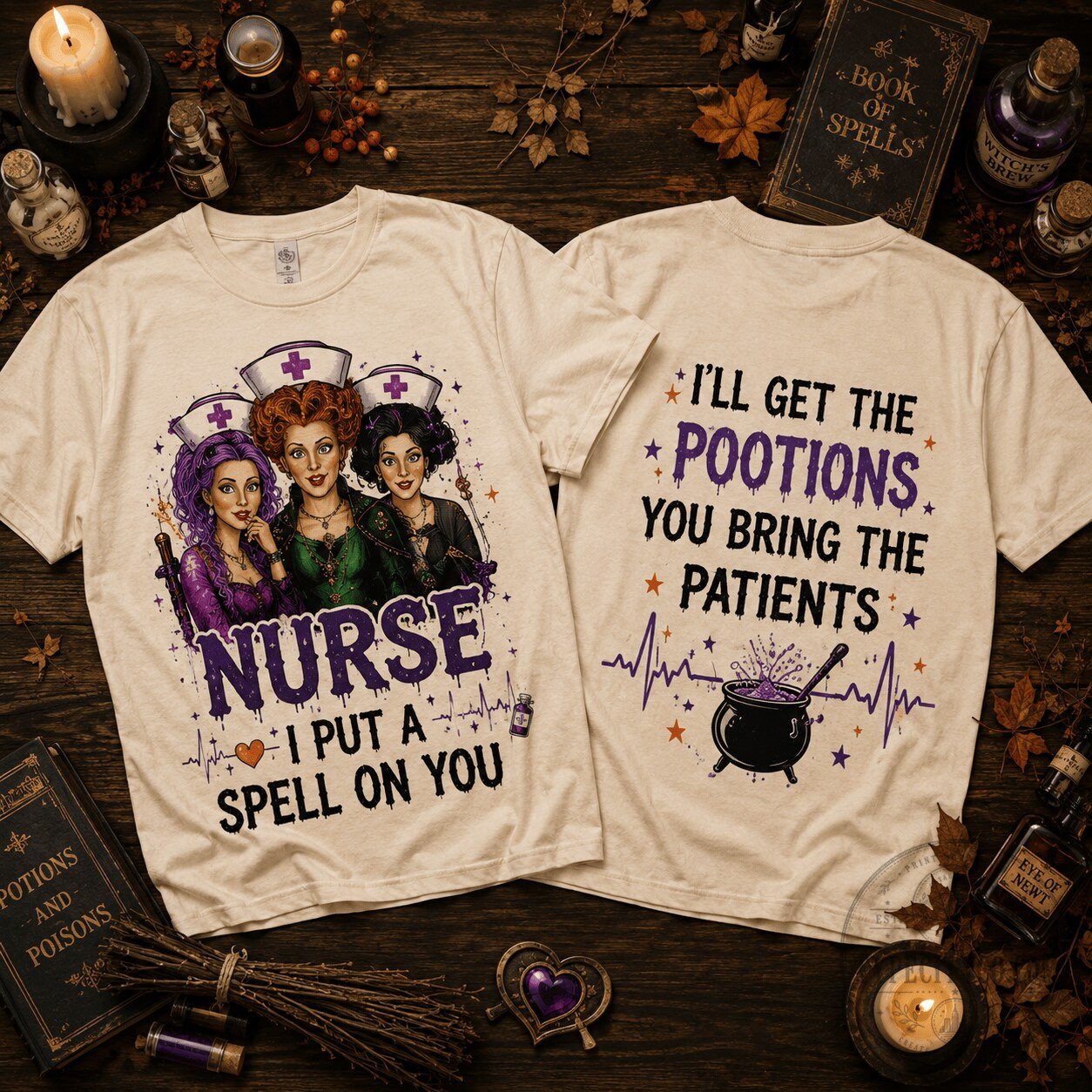 3D Shirt NTH1 – I Cast A Spell On You, Hocus Pocus Nurse Design