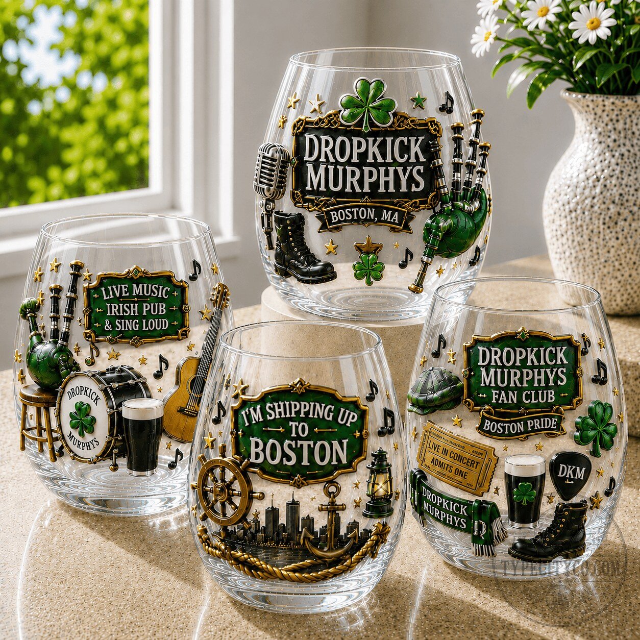Dropkick Murphys "I'm Shipping Up To Boston" Whiskey Glass Set