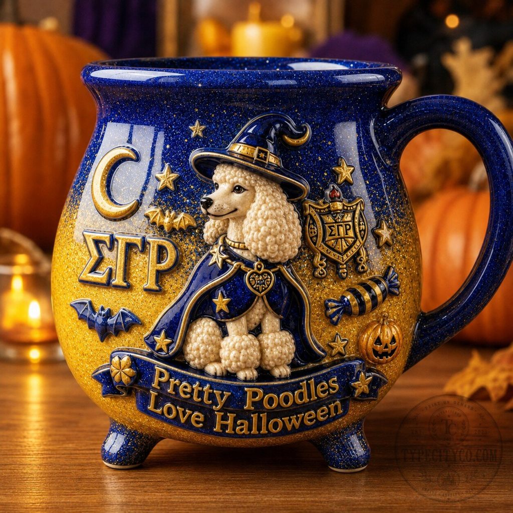 Sigma Gamma Rho Pretty Poodles Love Halloween Witch Cauldron Mug Sigma Gamma Rho Pretty Poodles Love Halloween Witch Cauldron Mug