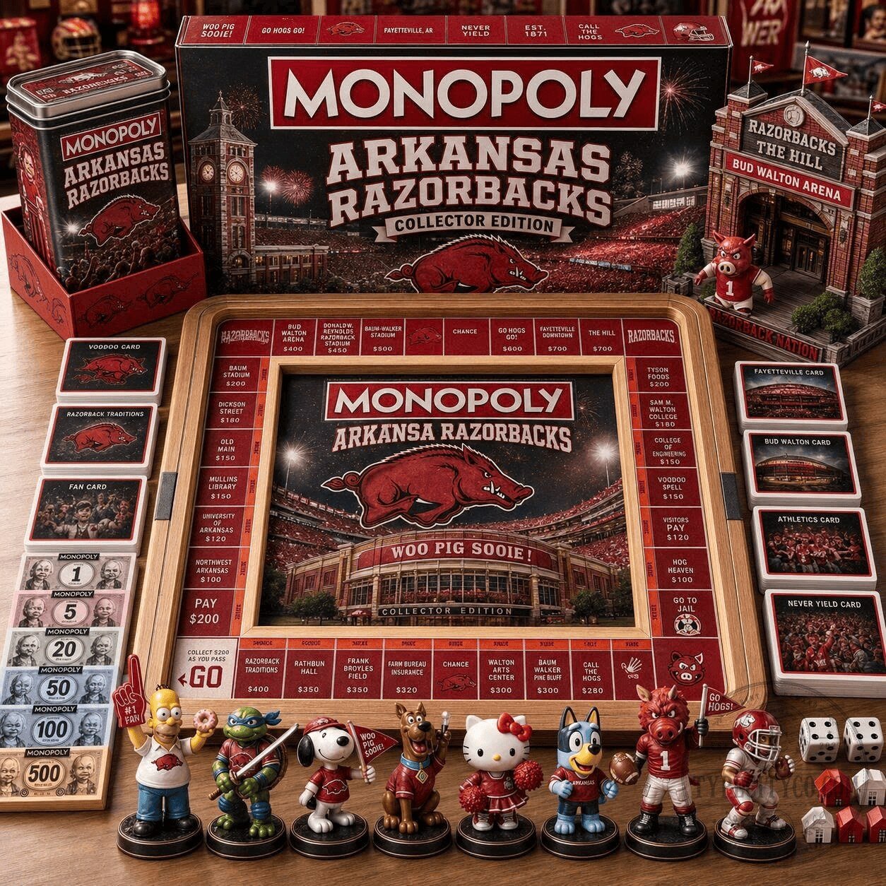 Monopoly University of Arkansas Razorbacks Collector Edition Board Game