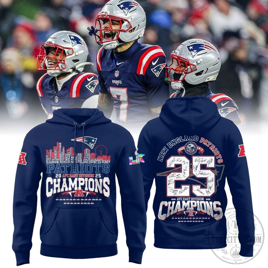 2025 AFC East Division Champions Hoodie - New England Patriots 2025 AFC East Division Champions Hoodie - New England Patriots