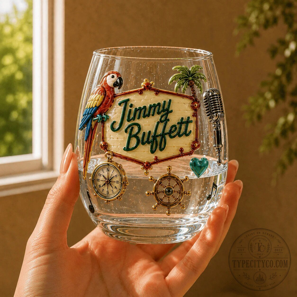 Margaritaville Parrothead Stemless Wine Glass Set by Jimmy Buffett 7 Margaritaville Parrothead Stemless Wine Glass Set by Jimmy Buffett