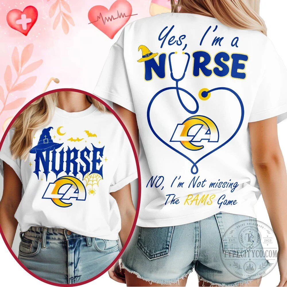Los Angeles Rams Nurse Halloween Football Game Day T-Shirt