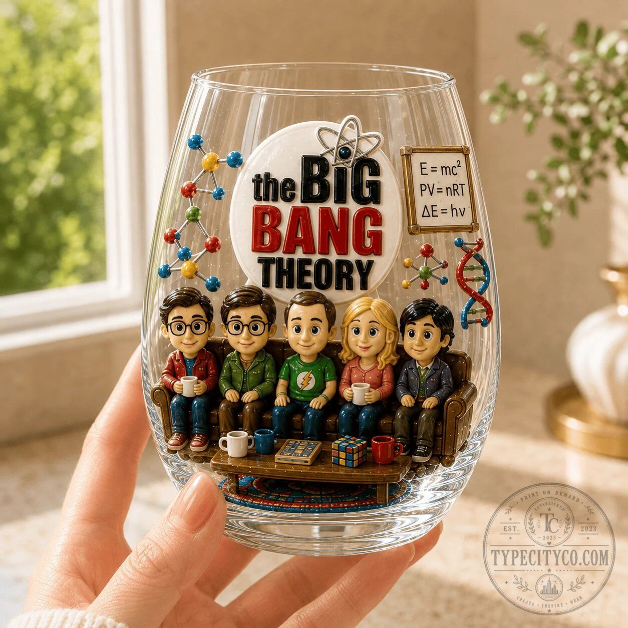 The Big Bang Theory Whiskey Glass Set, Funny Science TV Show Collectible Drinkware 9 The Big Bang Theory Whiskey Glass Set, Funny Science TV Show Collectible Drinkware