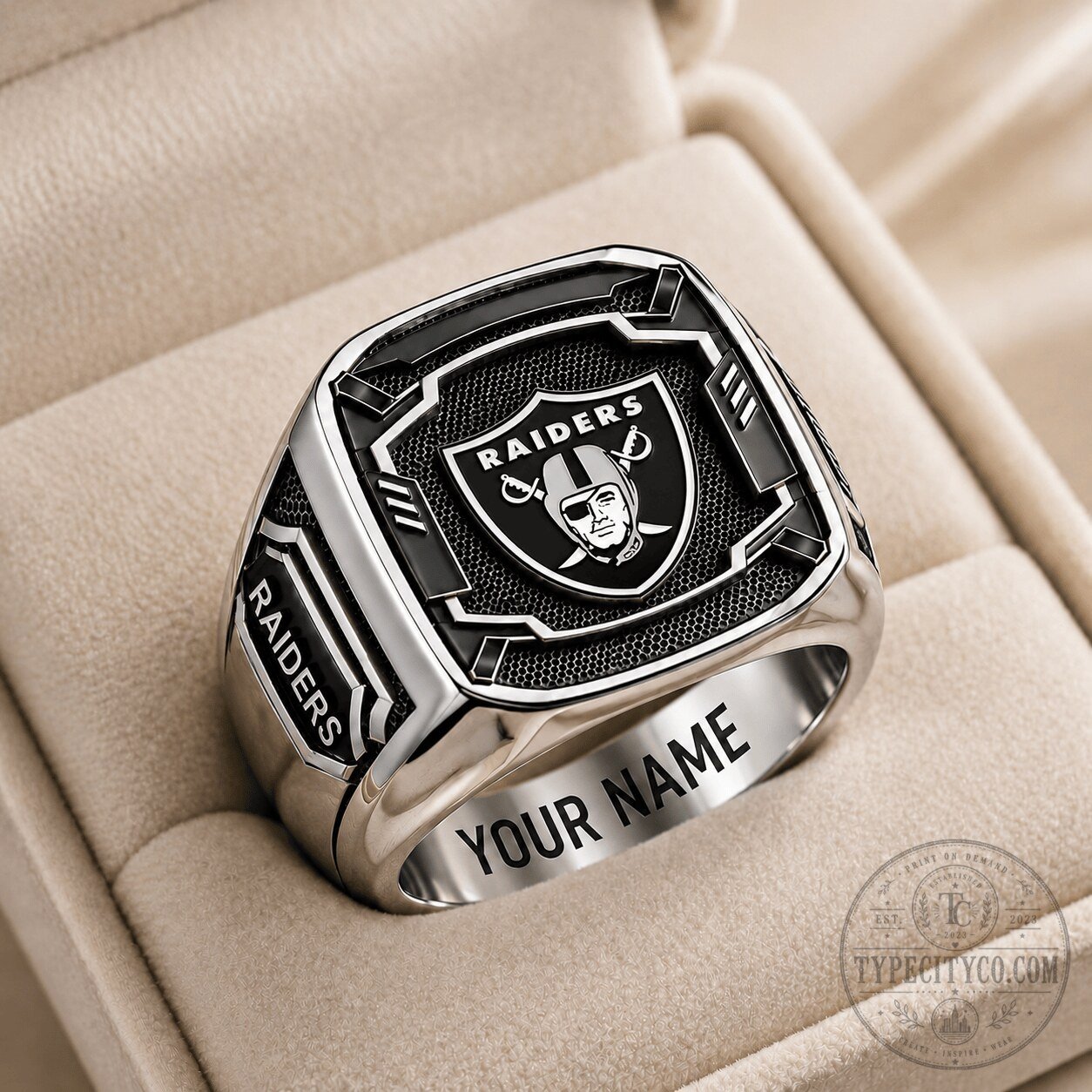 Las Vegas Raiders National Football League Special Ring Custom Any Name Gift For Fan