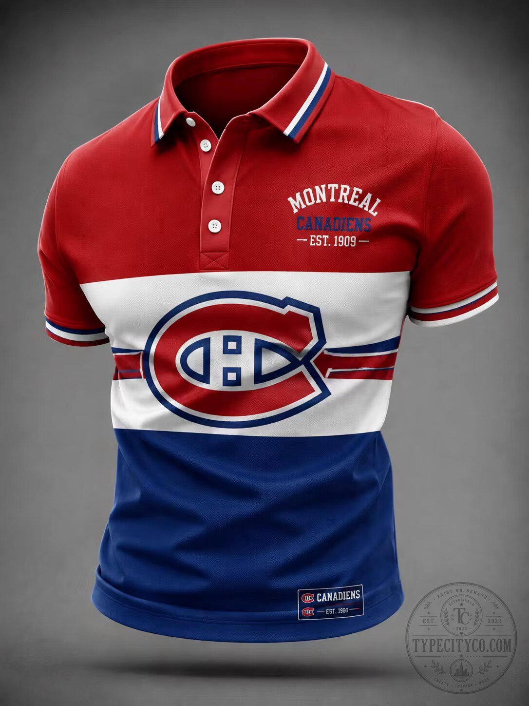 Montreal Canadiens National Hockey League Team Logo Polo Shirt