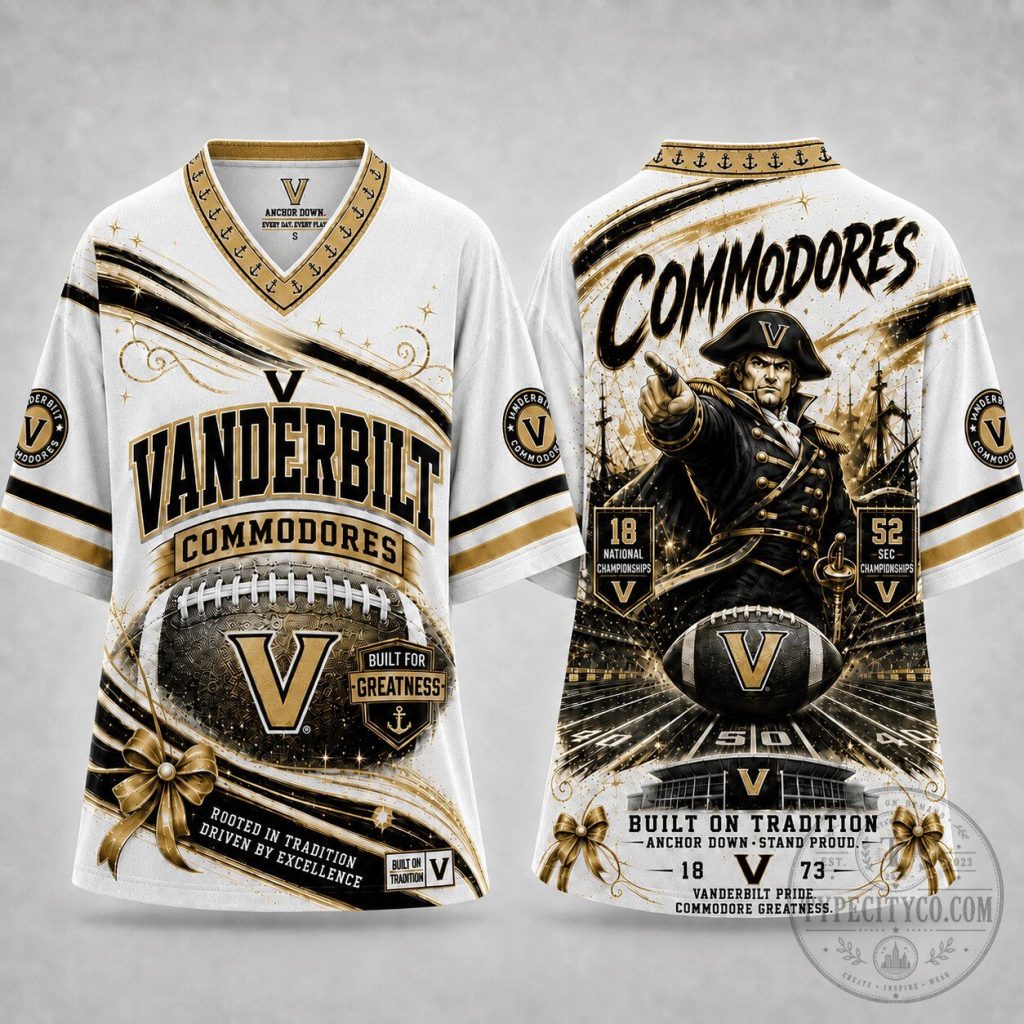 Vanderbilt Commodores Football Built On Tradition White And Gold Jersey 5 Vanderbilt Commodores Football Built On Tradition White And Gold Jersey