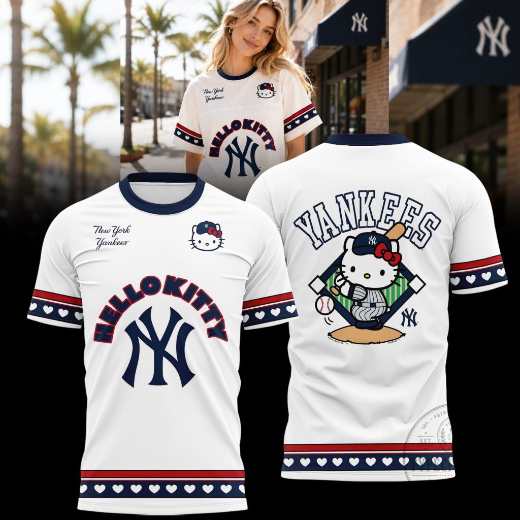 New York Yankees Hello Kitty Baseball White Jersey 37 New York Yankees Hello Kitty Baseball White Jersey