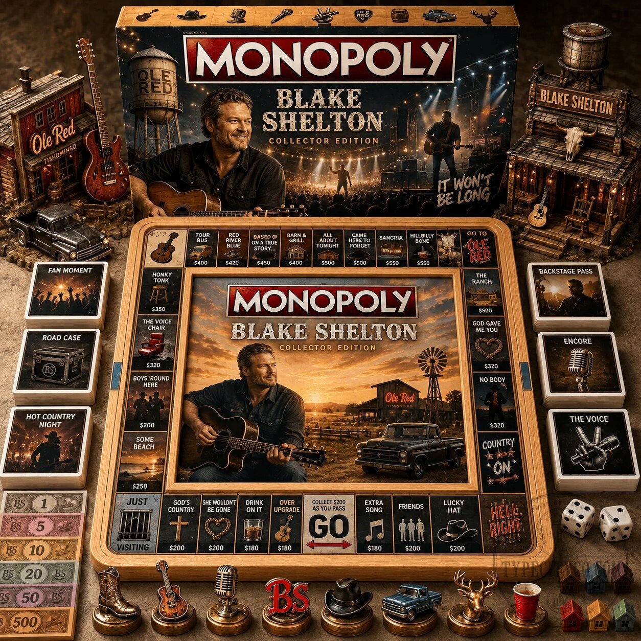 Monopoly Collector's Edition Board Game Featuring Blake Shelton