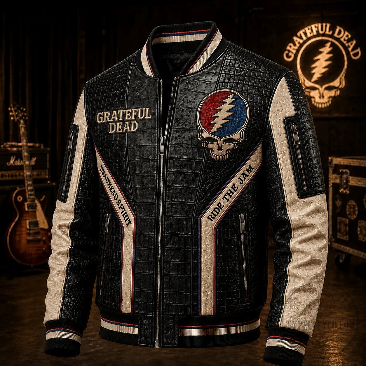 Steal Your Face Bomber Jacket featuring Grateful Dead Skull Design