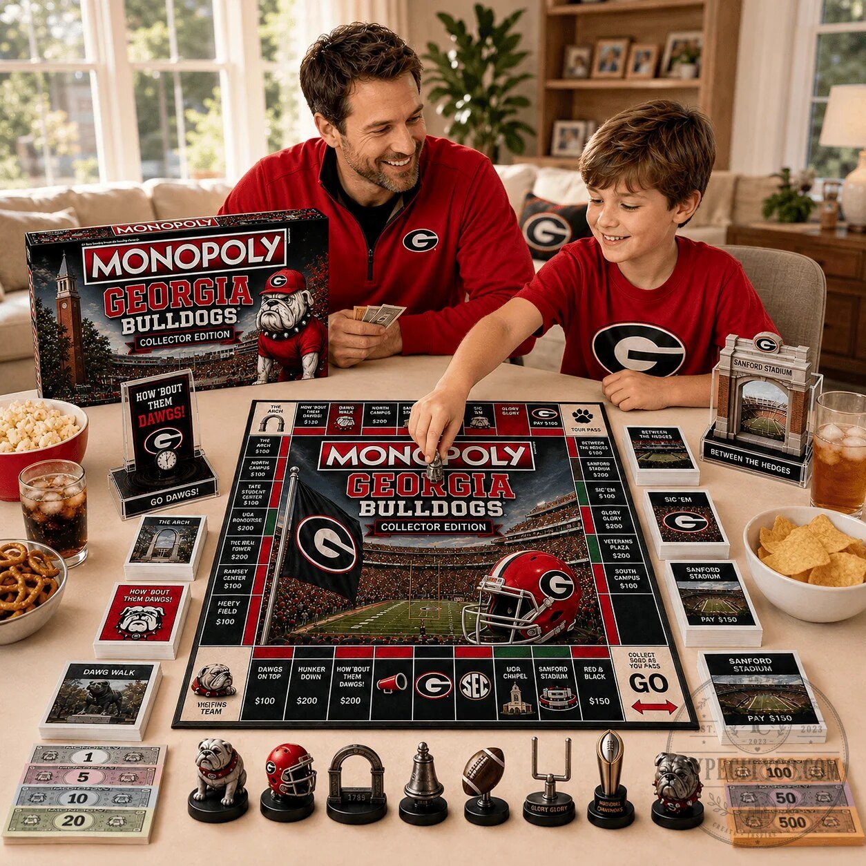 Collector's Edition Board Game of Monopoly Featuring Georgia Bulldogs 9 Collector