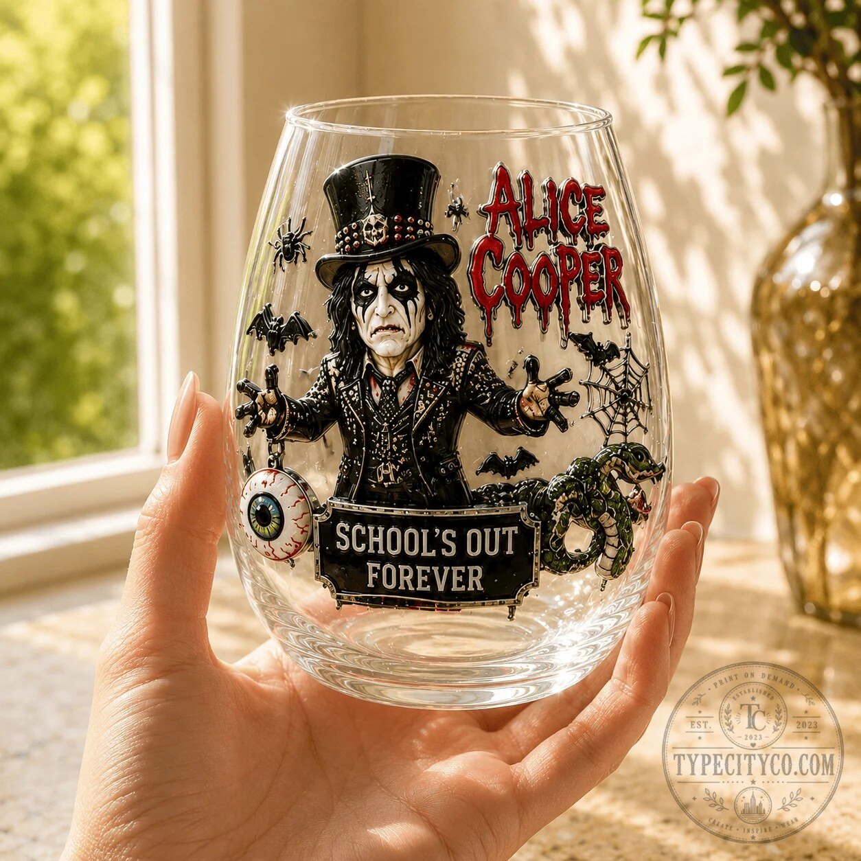 Alice Cooper Welcome To My Nightmare Stemless Wine Glass Set 9 Alice Cooper Welcome To My Nightmare Stemless Wine Glass Set