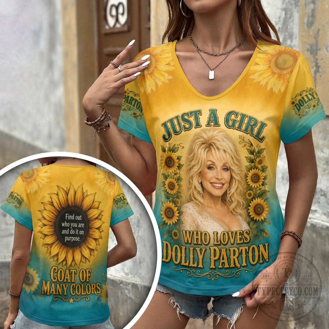 Dolly Parton Just A Girl Who Loves Dolly Parton V-Neck T-Shirt