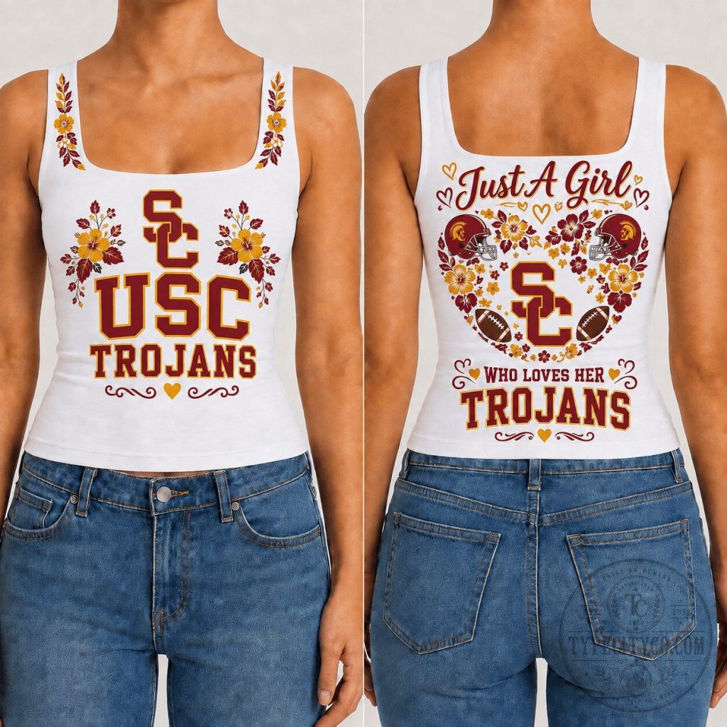 women-s-floral-tank-top-featuring-university-of-southern-california-trojans-design-featured Women's Floral Tank Top featuring University of Southern California Trojans Design
