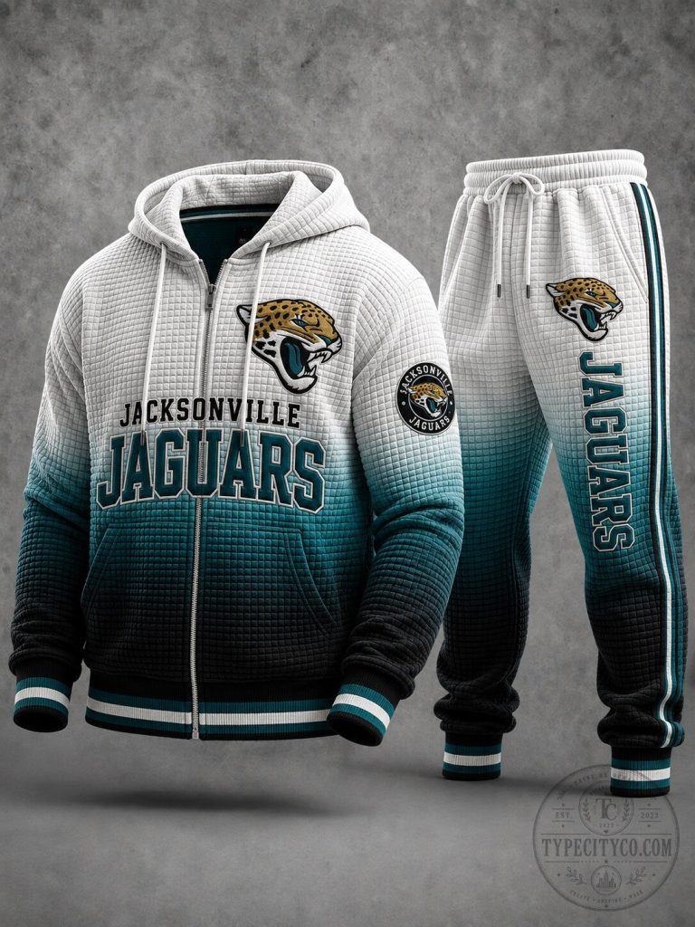 Jacksonville Jaguars Gradient Quilted Hoodie and Jogger Pants Set 13 Jacksonville Jaguars Gradient Quilted Hoodie and Jogger Pants Set