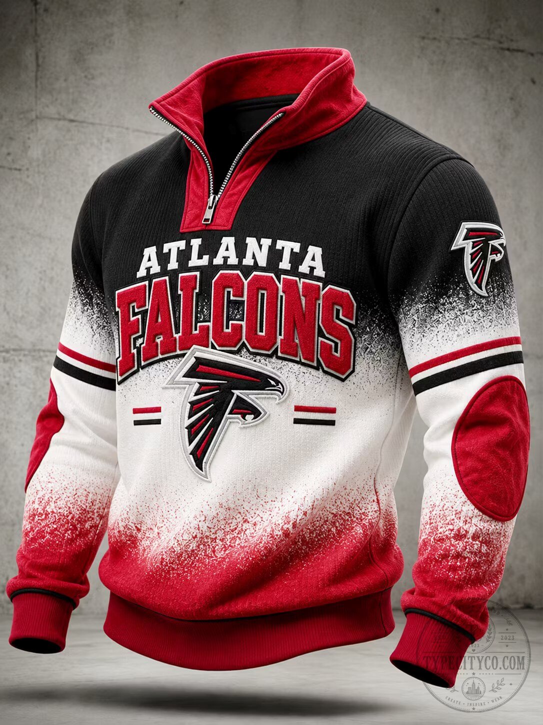 Atlanta Falcons NFL Football Team Quarter Zip Pullover Hoodie Sweatshirt
