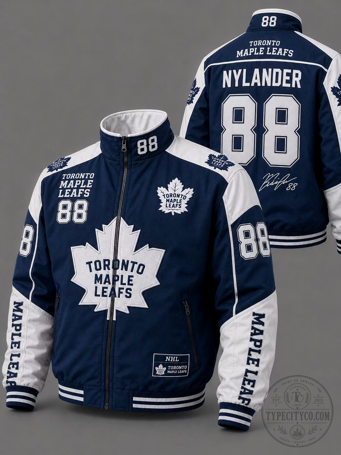 Toronto Maple Leafs William Nylander Number 88 Hockey Fan Jacket