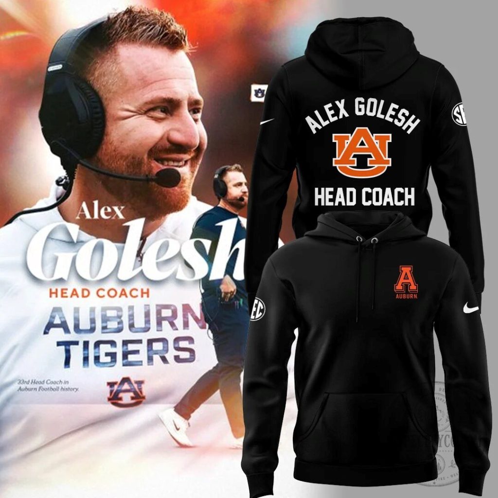 Alex Golesh Head Coach Auburn Tigers Football Black Hoodie 20 Alex Golesh Head Coach Auburn Tigers Football Black Hoodie