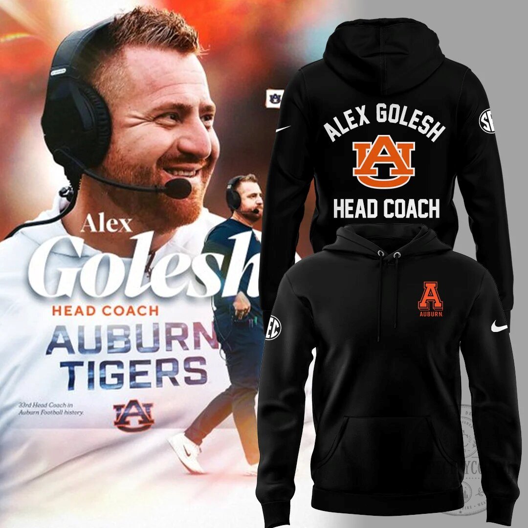 Alex Golesh Head Coach Auburn Tigers Football Black Hoodie