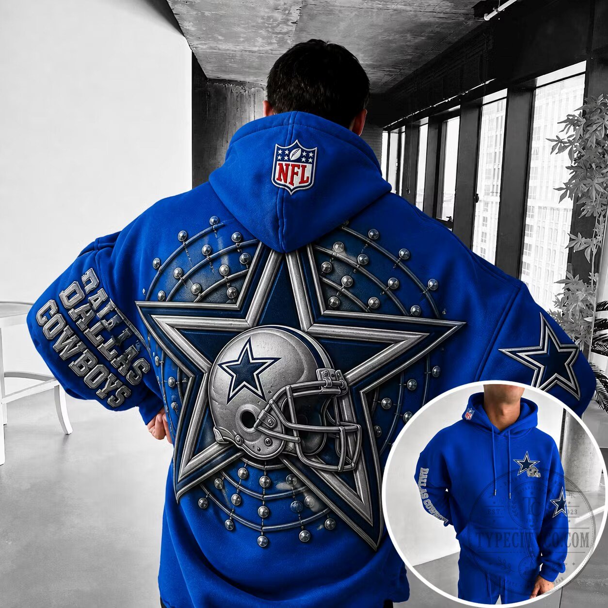 Dallas Cowboys NFL Football Team Star Logo Blue Hoodie 3 Dallas Cowboys NFL Football Team Star Logo Blue Hoodie
