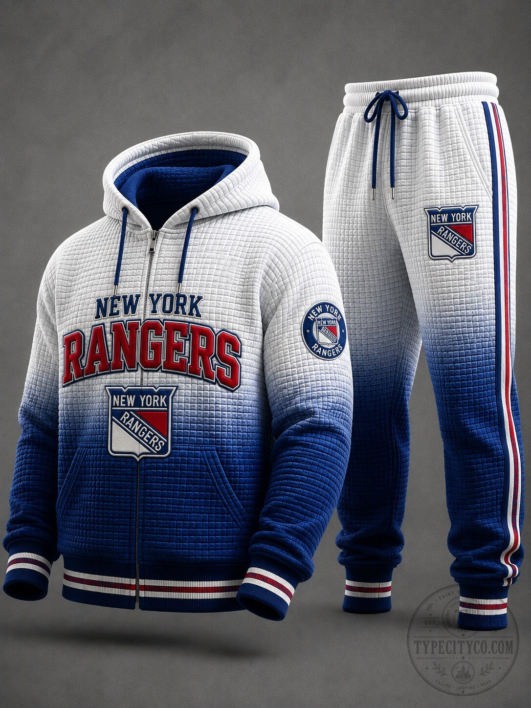 New York Rangers Gradient Hoodie and Jogger Pants Set