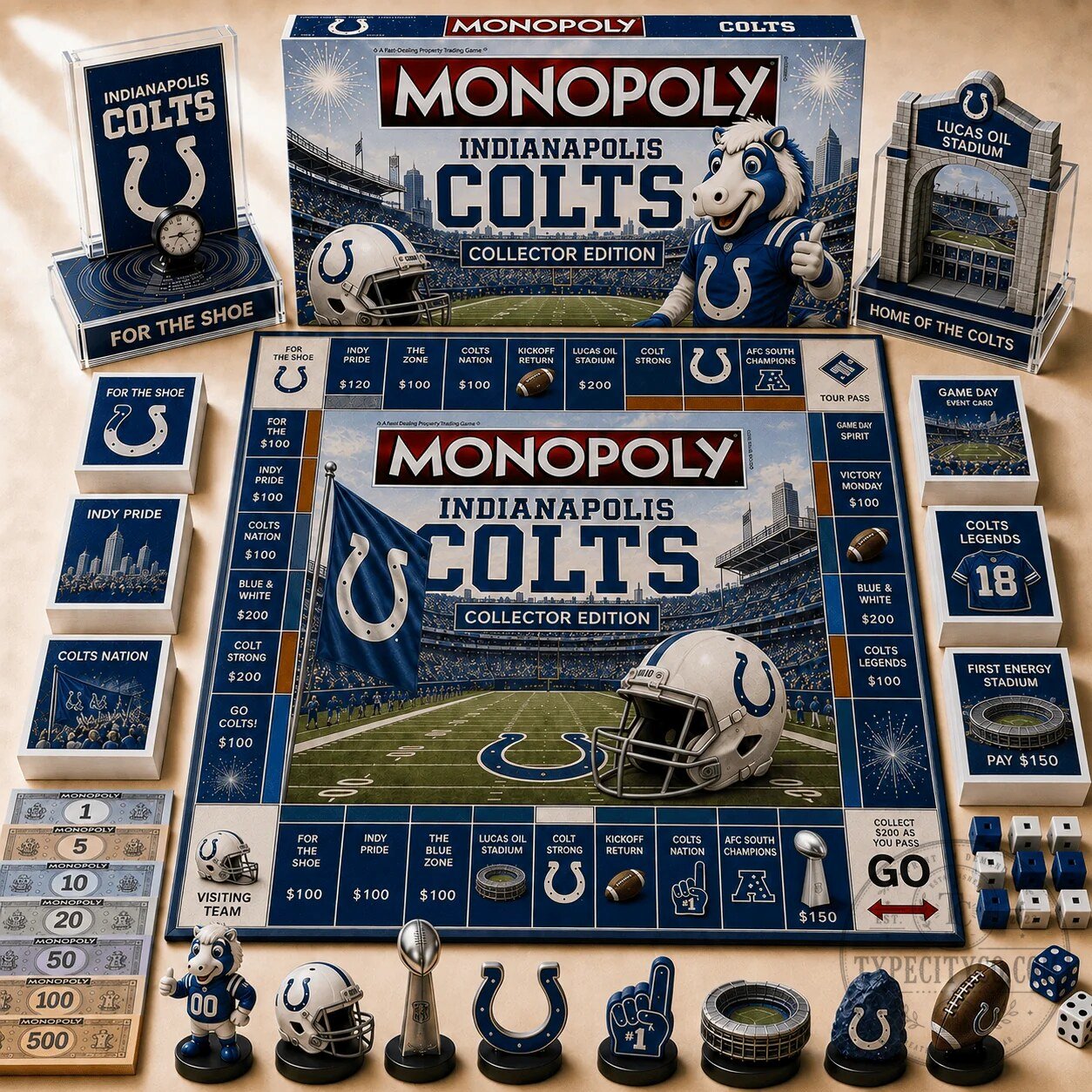 Indianapolis Colts Monopoly Collector Edition Board Game 2 Indianapolis Colts Monopoly Collector Edition Board Game