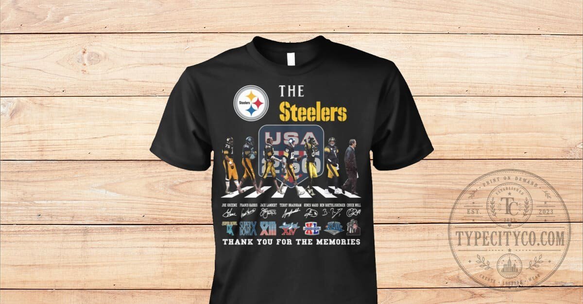 Pittsburgh Steelers Football Team Abbey Road Thank You For The Memories T-Shirt