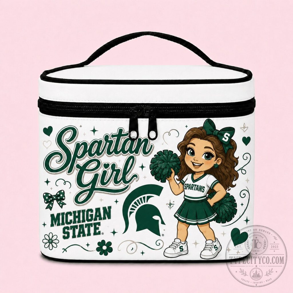 Michigan State Spartans Spartan Girl Cosmetic Bag 17 Michigan State Spartans Spartan Girl Cosmetic Bag
