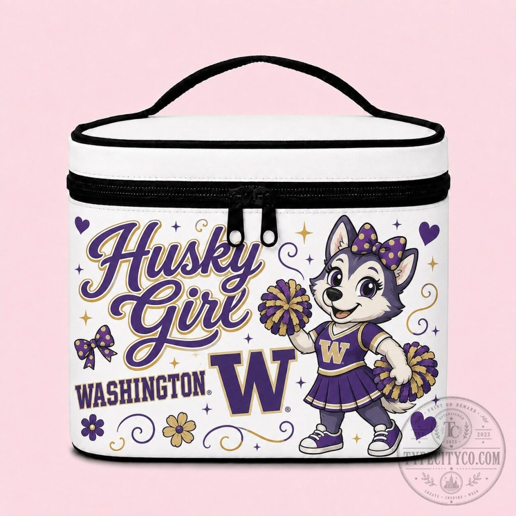 Washington Huskies Husky Girl Mascot Cosmetic Bag Washington Huskies Husky Girl Mascot Cosmetic Bag