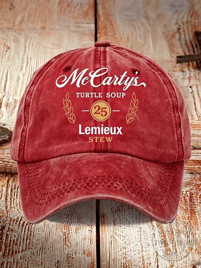Claude Lemieux McCarty's Turtle Soup Stew Embroidered Red Cap Hat