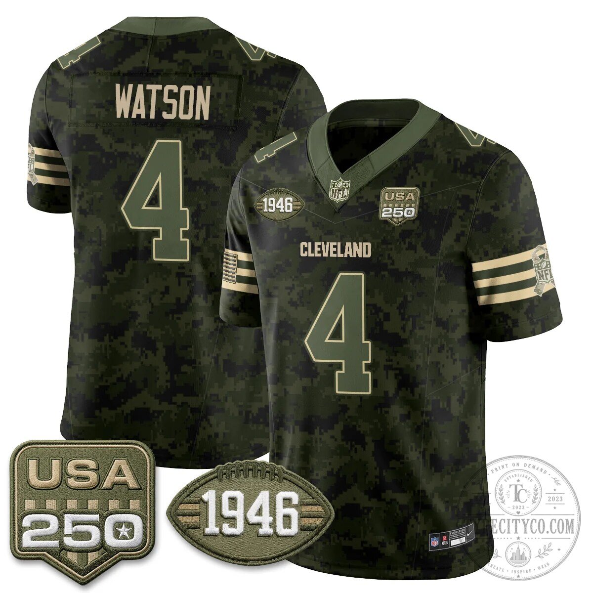 Cleveland Browns Deshaun Watson Salute to Service Football Jersey