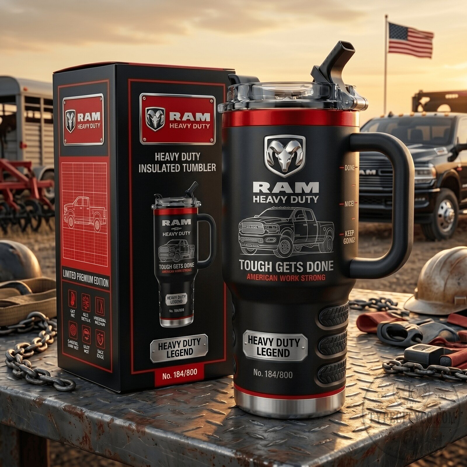 Ram Heavy Duty Trucks Tough Gets Done American Work Strong Insulated Tumbler