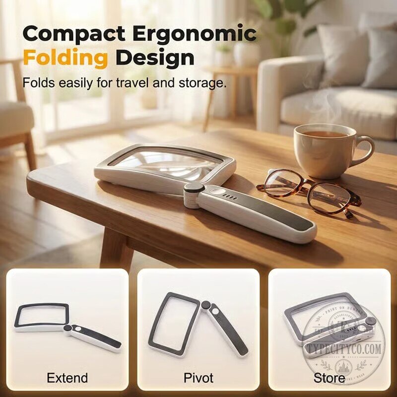 Rechargeable LED Folding Handheld Magnifying Glass with Light for Reading 7 Rechargeable LED Folding Handheld Magnifying Glass with Light for Reading