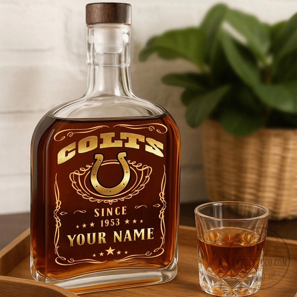 Personalized Indianapolis Colts Whiskey Decanter Bottle