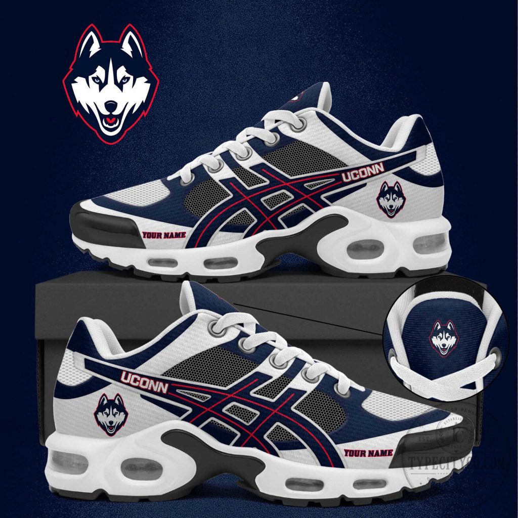 University of Connecticut Huskies Personalized White Running Shoes University of Connecticut Huskies Personalized White Running Shoes
