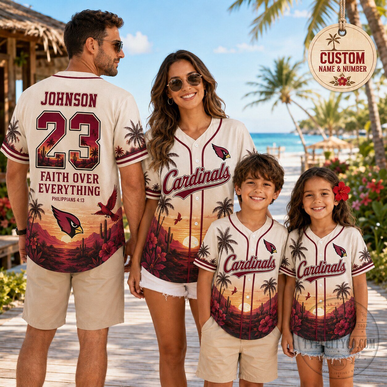 Arizona Cardinals Football Team Tropical Sunset Hawaiian Shirt