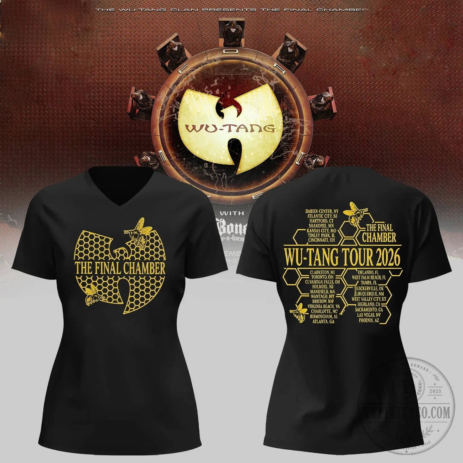 Wu-Tang Clan The Final Chamber Tour 2026 North America V-Neck T-Shirt