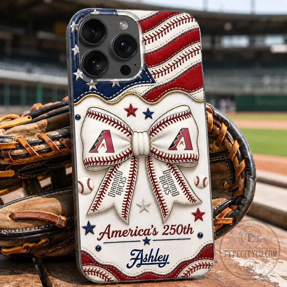 Arizona Diamondbacks Baseball Bow American Flag Personalized Phone Case