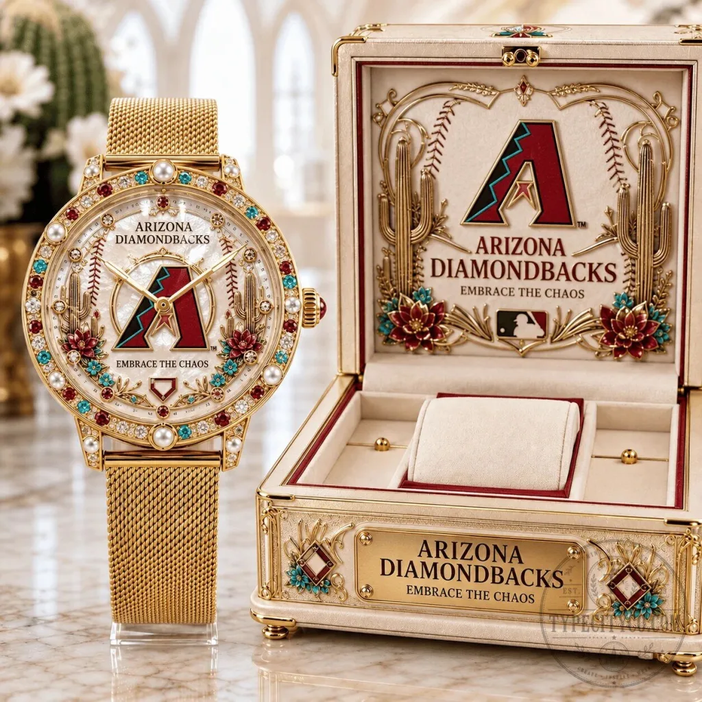 Women's Gold Tone Watch from Arizona Diamondbacks Embrace The Chaos Collection Women's Gold Tone Watch from Arizona Diamondbacks Embrace The Chaos Collection