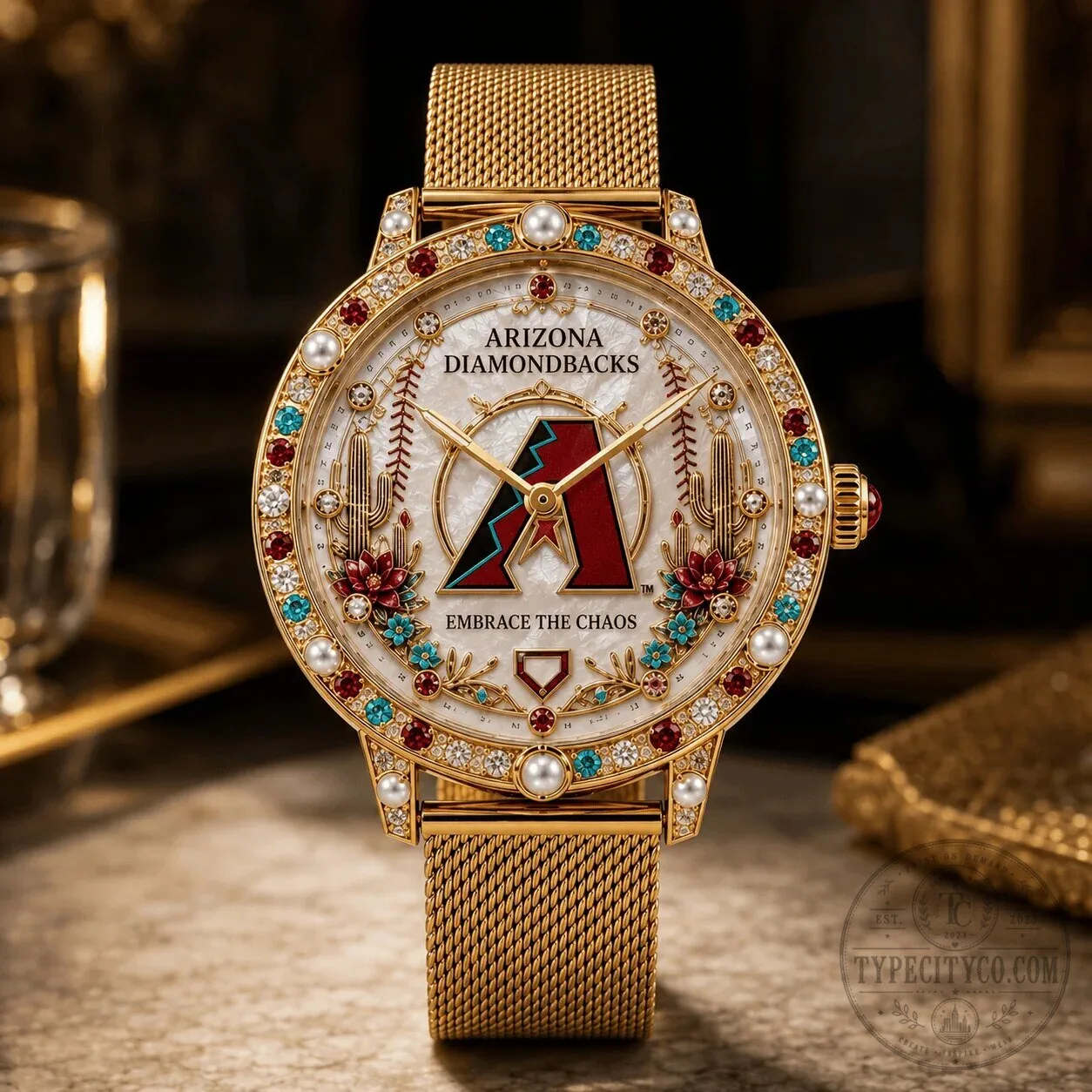 Women's Gold Tone Watch from Arizona Diamondbacks Embrace The Chaos Collection 7 Women