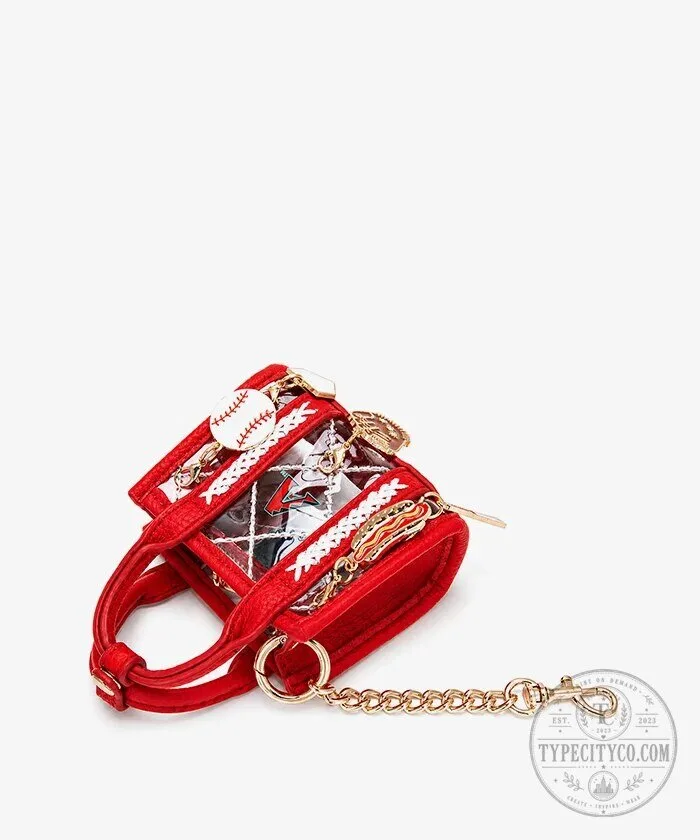 Arizona Diamondbacks Clear Mini Tote Bag Charm with Baseball Bat and Glove 16 Arizona Diamondbacks Clear Mini Tote Bag Charm with Baseball Bat and Glove