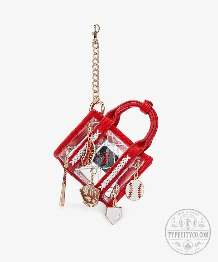 Arizona Diamondbacks Clear Mini Tote Bag Charm with Baseball Bat and Glove 15 Arizona Diamondbacks Clear Mini Tote Bag Charm with Baseball Bat and Glove