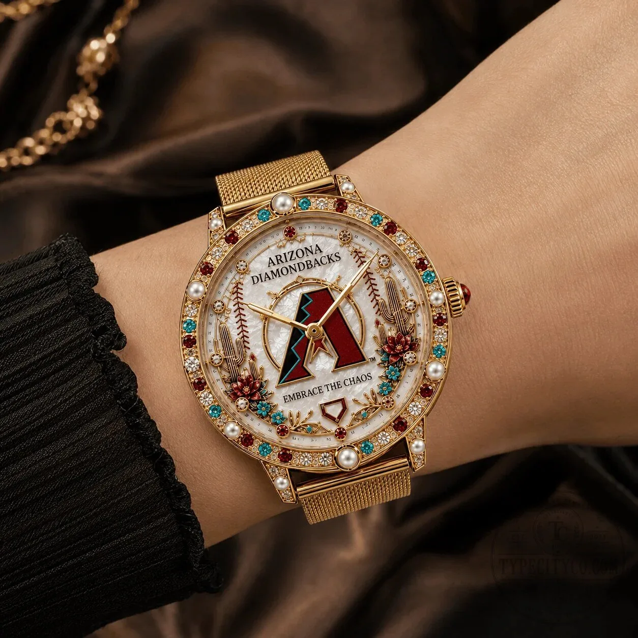 Women's Gold Tone Watch from Arizona Diamondbacks Embrace The Chaos Collection 8 Women