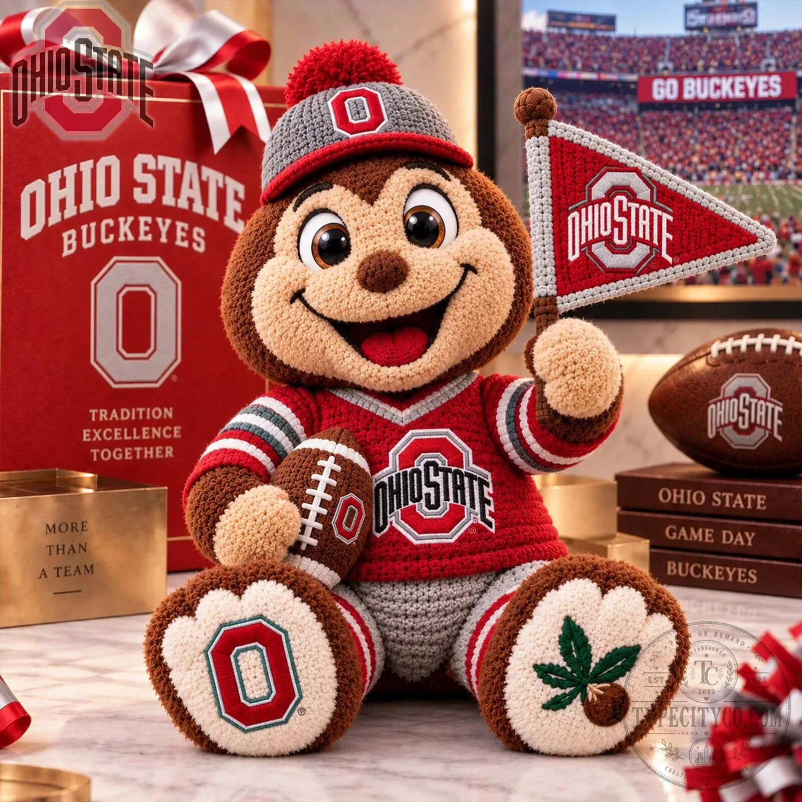 Ohio State Buckeyes Brutus Buckeye Mascot Plush Stuffed Animal Toy 1 Ohio State Buckeyes Brutus Buckeye Mascot Plush Stuffed Animal Toy