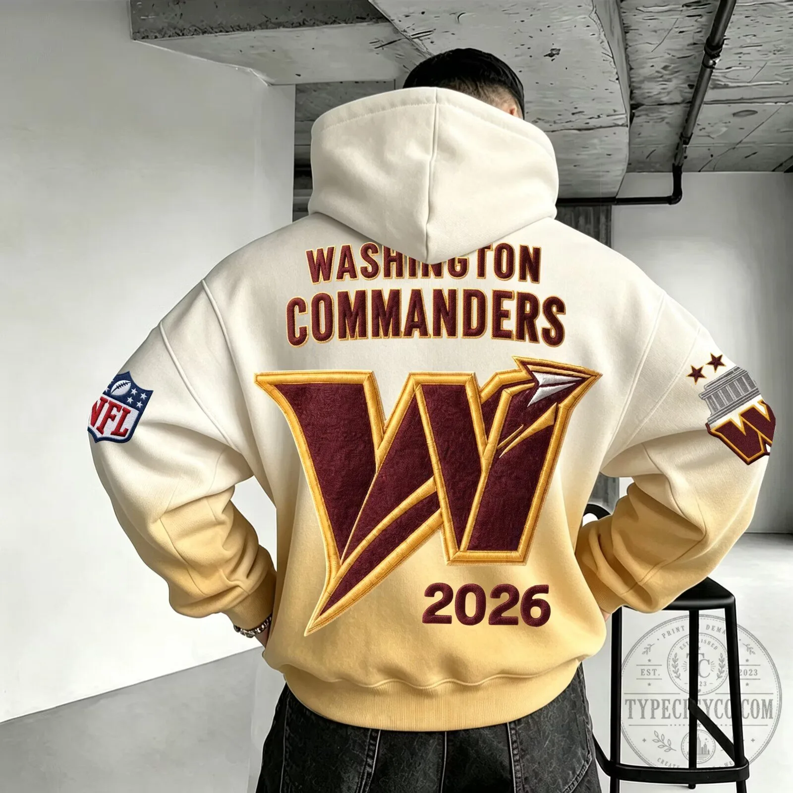 Hoodie Featuring the National Football League Team Logo of Washington Commanders