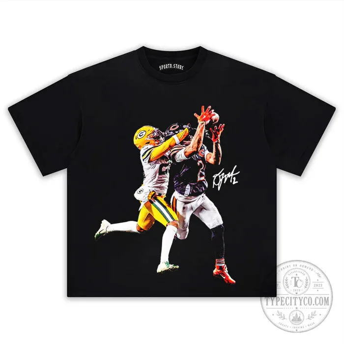 DJ Moore Night Night Football Catch Graphic Black T-Shirt