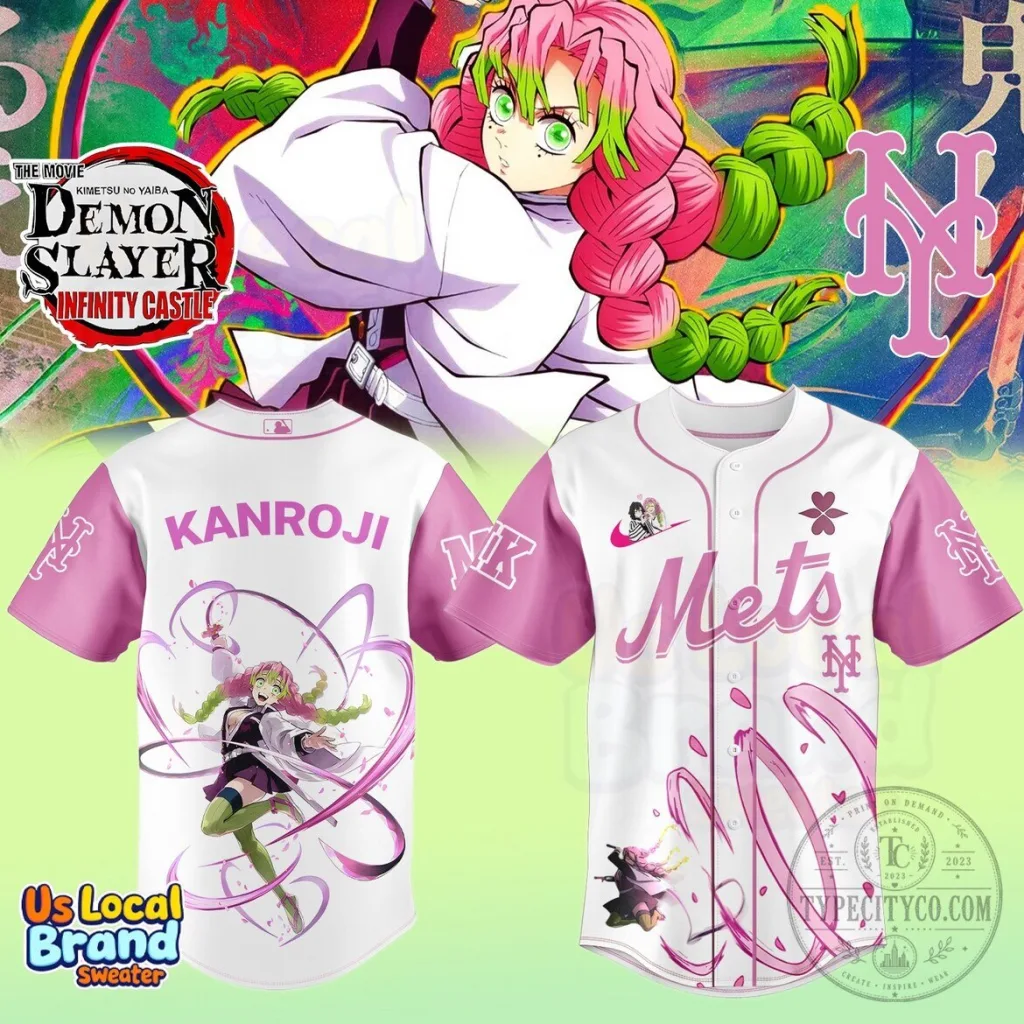 New York Mets Baseball Demon Slayer Kanroji Mitsuri Anime Baseball Jersey 10 New York Mets Baseball Demon Slayer Kanroji Mitsuri Anime Baseball Jersey