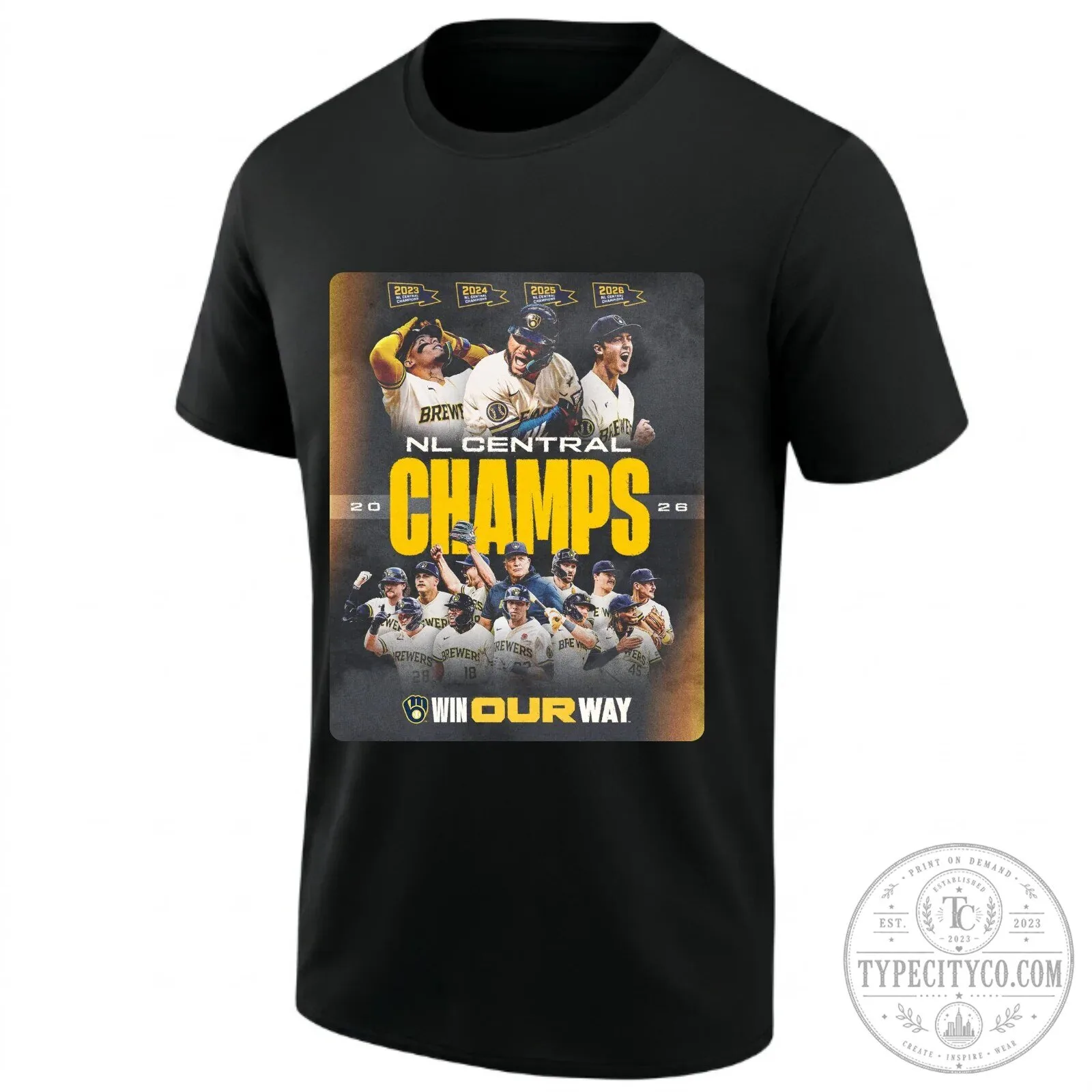 Milwaukee Brewers 2026 National League Central Champs Black T-Shirt
