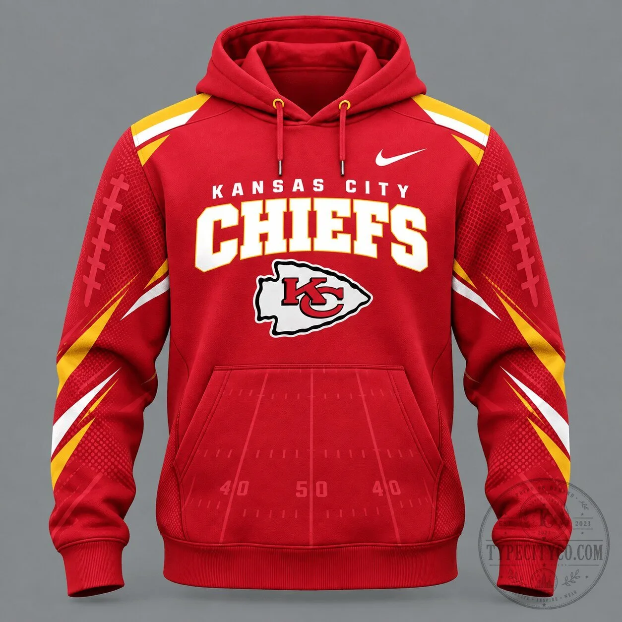 Kansas City Chiefs Football Team Red Game Day Graphic Hoodie